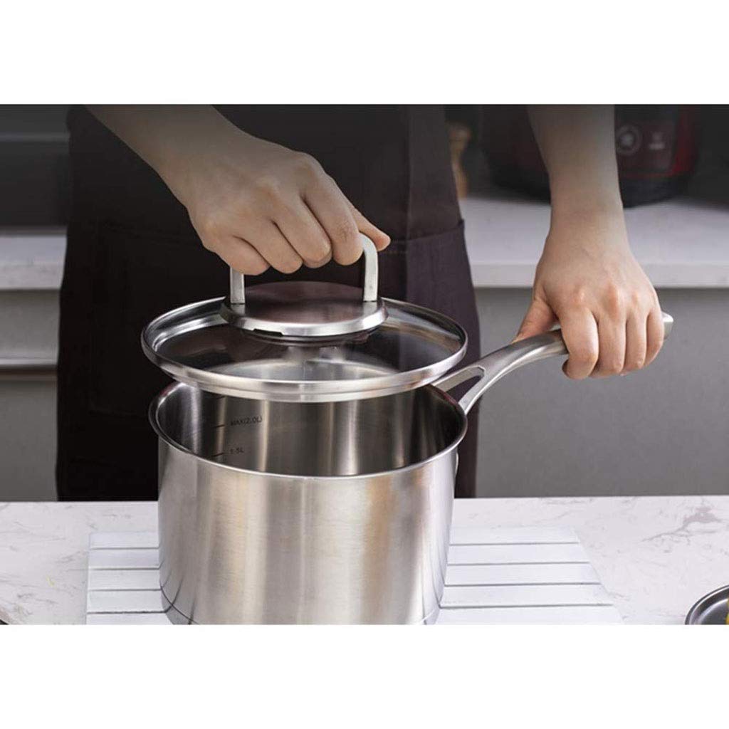 Coperchio pentola per zuppa Domestica, Coperchio in Vetro Trasparente, Coperchio per Padella, Padella, Padella, Wok, Ricambio per Cucina (Bianco 24 cm)