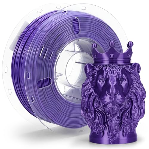 Image of VOXELAB Silk+ PLA Filament 1.75mm, Shiny Chrome-Like Finish with Enhanced Layer Adhesion, 1kg (2.2lbs) for Most FDM 3D Printers, Smooth & Flawless Printing(Purple)