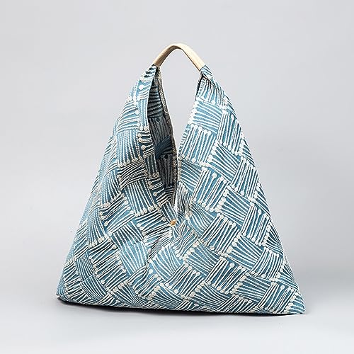 Image of CORIOS Canvas Handbag for Women - Ethnic Style Tote Top Handle Summer Beach Large Shoulder Bag