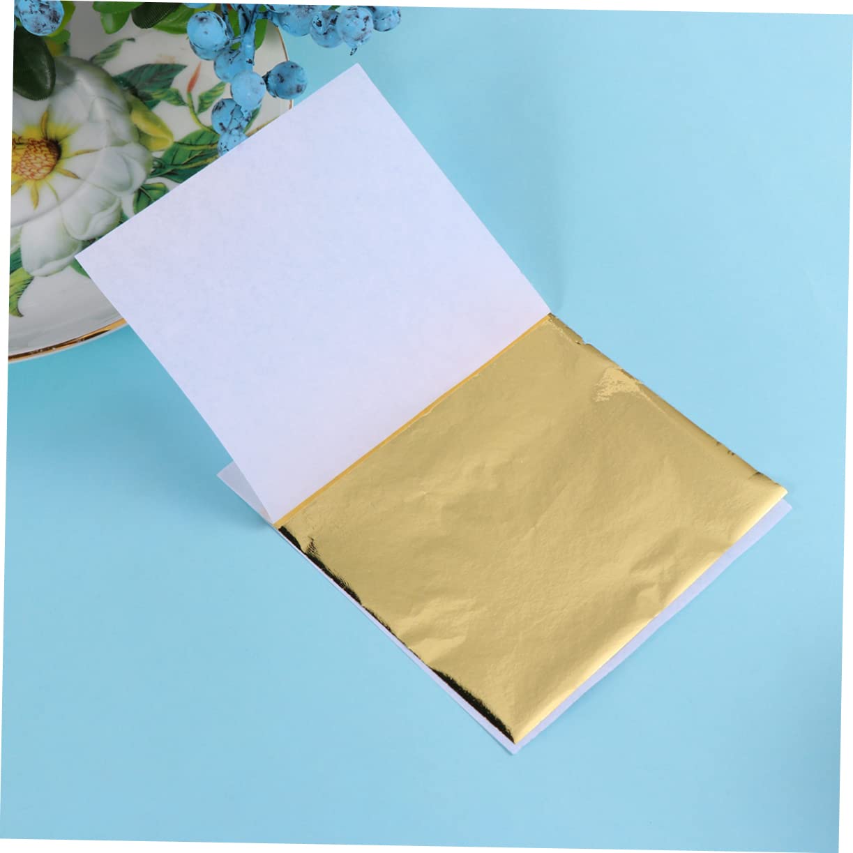 CIMAXIC 3sets 9x9cm Gold Nail Foil Paper Imitation Leaf Sheets for Clay Manicure Artwork 100sheets*3