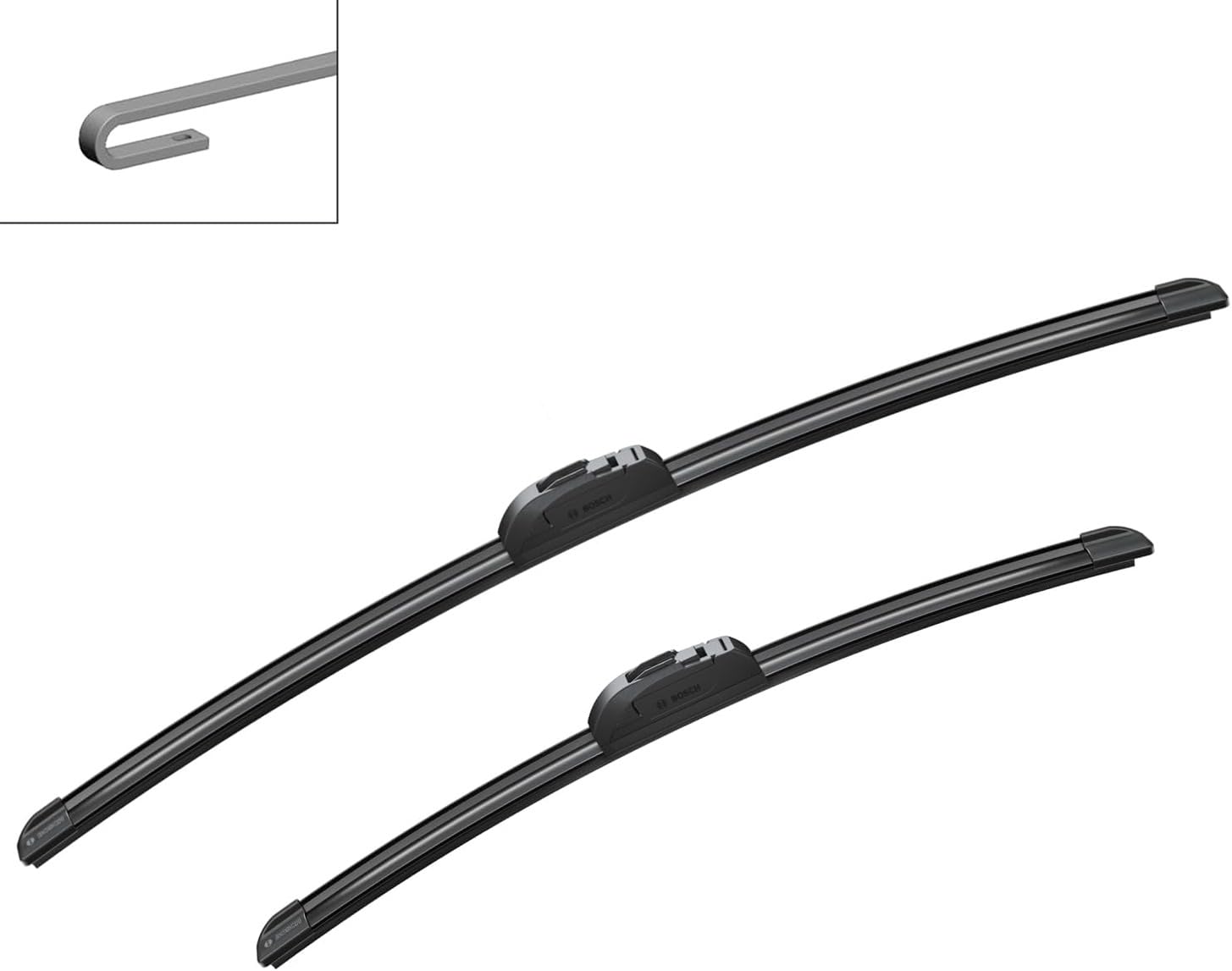 Bosch Aerotwin Aerotwin eAR 604 S - Jeu de 2 Balais d'essuie-glaces de Remplacement Avant - Livrés avec Adaptateur Pré-assemblé - 600 mm / 450 mm - Boîte réduite pour moins de déchets