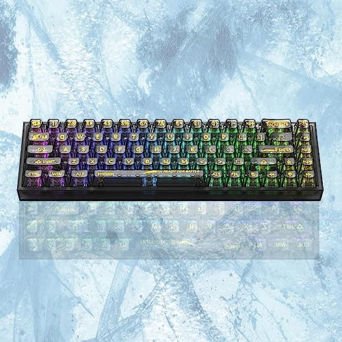 Image of Redragon K631 PRO 65% 3-Mode Wireless RGB Gaming Keyboard, 68 Keys Compact Full-Transparent Mechanical Keyboard w /Hot-Swap Free-Mod PCB Socket, Translucent Custom Switch Black