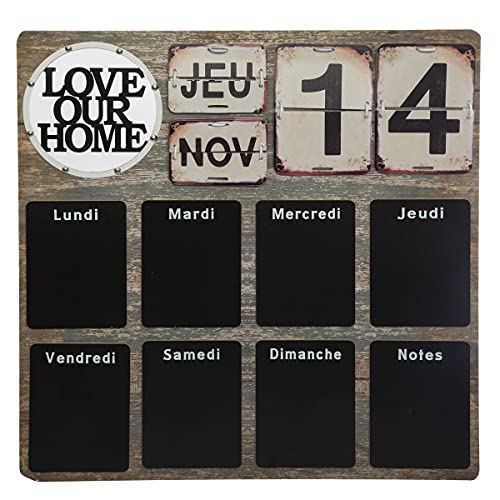 Atmosphera - Tableau Mémo Ardoise Semainier 57 x 57 cm