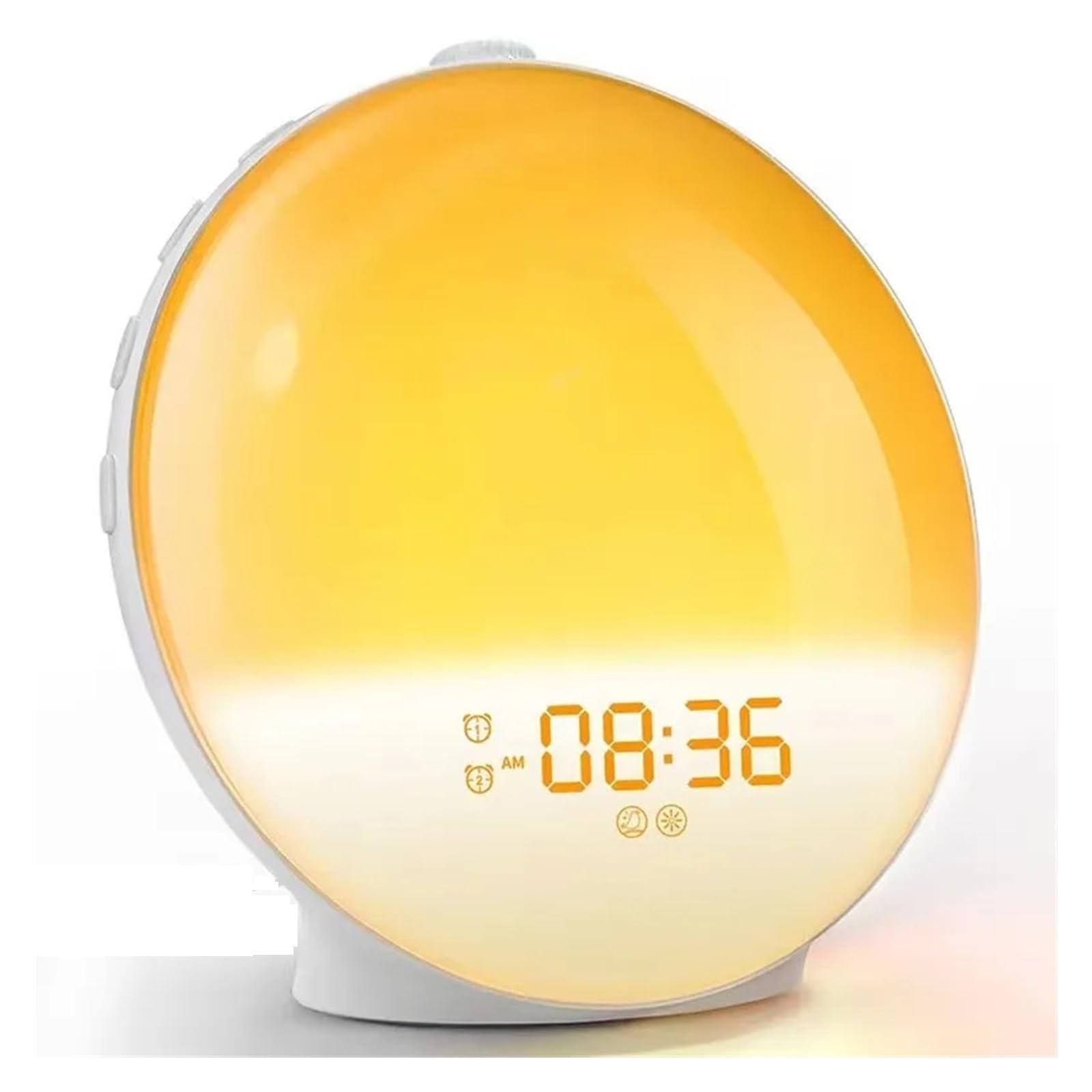 Lornetka Budzik Wake Up Light Sunrise z lampką nocną, radiem FM i naturalnymi dźwiękami, zegarem biurkowym dla osób śpiących głęboko, pomoc w zasypianiu w sypialni,do obserwacji ptaków