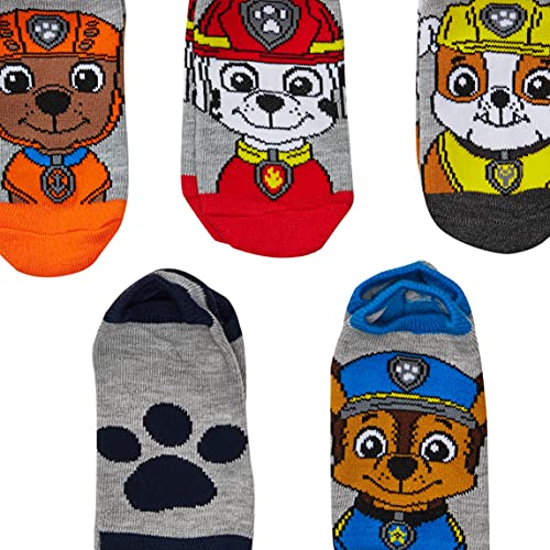 Nickelodeon Boys Paw Patrol 5 Pack No Show Casual Sock, Grey Assorted, Sock Size 6-8.5 Us #TOP1