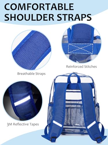 Image of Clear Backpack for School, Heavy Duty Transparent Bookbag