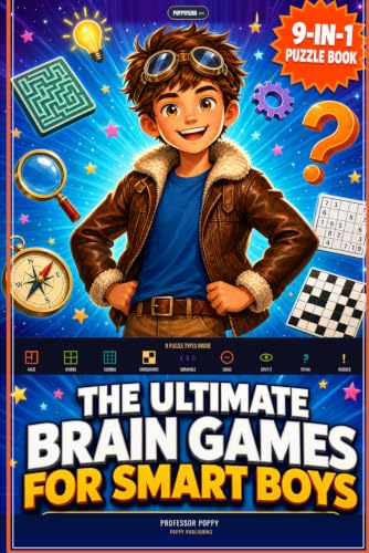 9-in-1 Ultimate Brain Games for Smart Boys: Screen-Free Puzzles, Trivia, Mind Teasers and Logic Challenges for Boys Ages 8-12 (Young Explorer Series) image 2