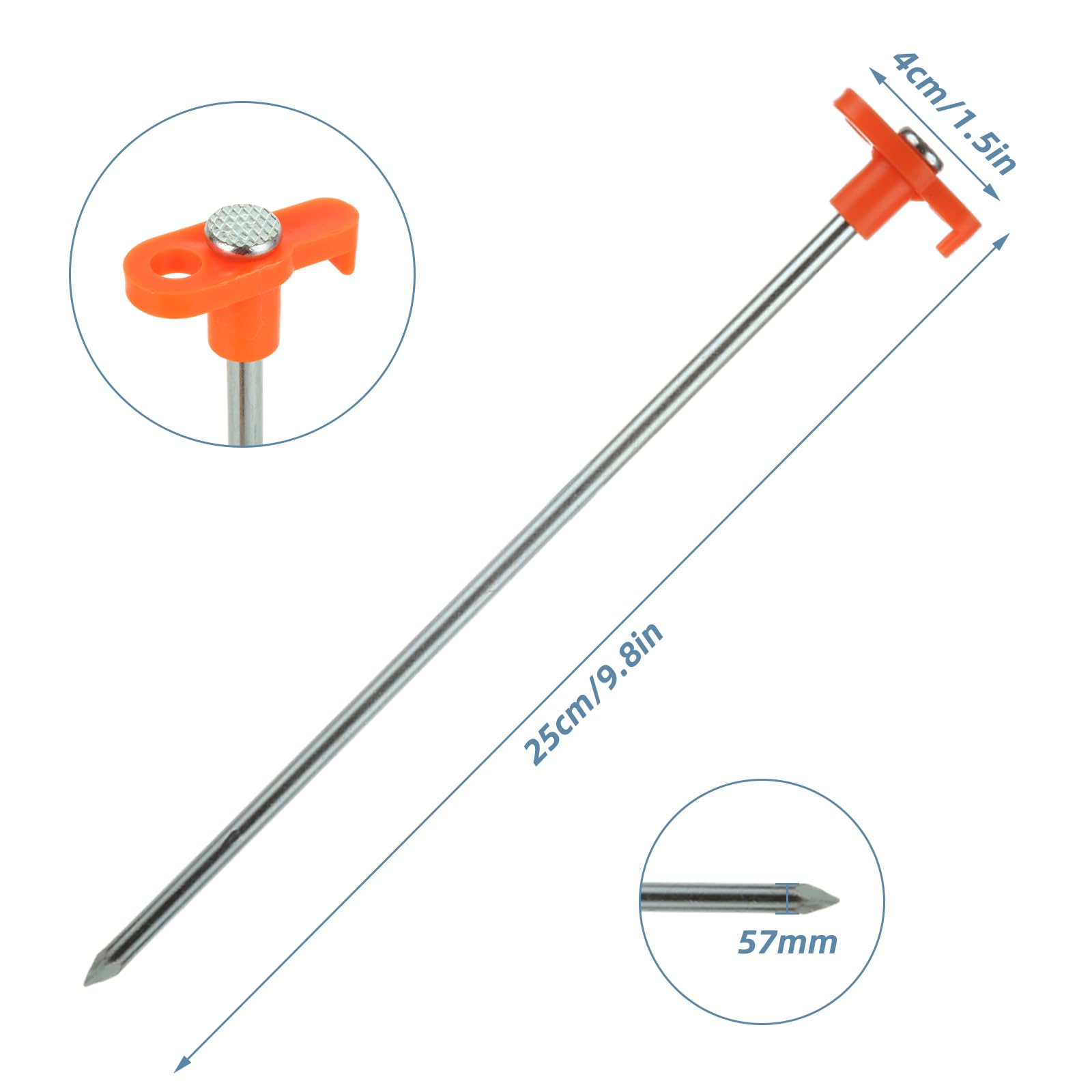 LOYORTY 40PCS 10 Inch Heavy Duty Tent Stakes, Metal Tent Pegs, Galvanized Non-Rust Tent Stakes for Outdoor Camping, Garden, Canopies, Grassland