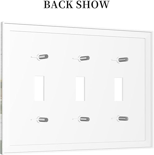 Miniatura 163 de Vista de ventana, isla tropical, playa, palmeras, cielo soleado, cubierta de interruptor de luz de palanca individual, placa decorativa de pared