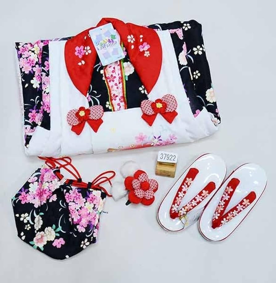 Amazon.co.jp: 七五三 三歳 女児 被布着物フルセット Kawaiina 百花