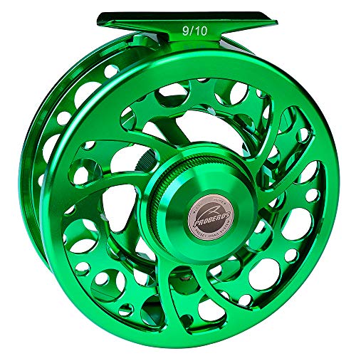PROBEROS Fly Fishing Reel - CNC-machined Large Arbor Aluminum Alloy Body Fly Reels - 9/10wt Green