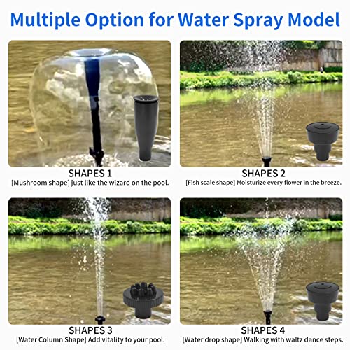 Image of 15W 1000L /H Submersible Fountain Water Pump with 12 Colorful LED Lights, Mushroom and Blossom Spray Head for Aquarium Fish Tank, Pond ,Outdoor Fountain, Water Feature, Statuary Gardens