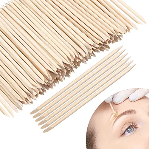 Paquete de 400 palitos de cera de madera para cejas de ojos, mini aplicador de cera para labios, nariz, cejas, palitos de depilación de madera, para manualidades, pequeño aplicador de cera facial,