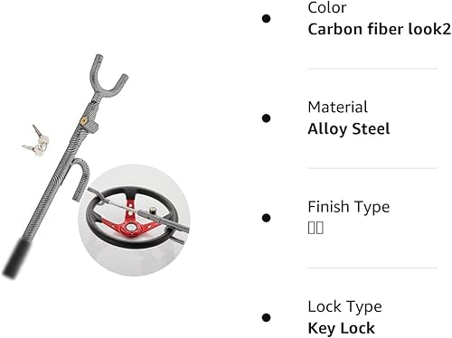 Miniatura 8 de Cerradura de volante antirrobo para automóvil, dispositivo de automóvil, cerraduras de seguridad para camión, automóvil, vehículos, furgonetas,