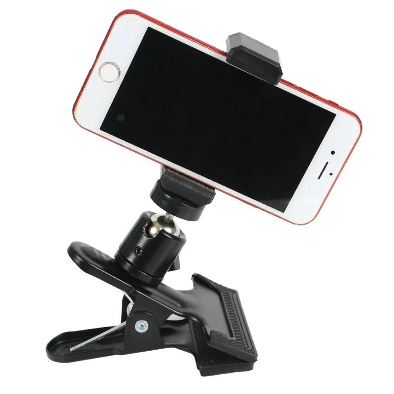 Image of Multi-Function Spring Clamp Clip Holder Mount with 360 Ball Head Compatible for Photography, Studio, YouTube, Live Stream (Clip Holder)