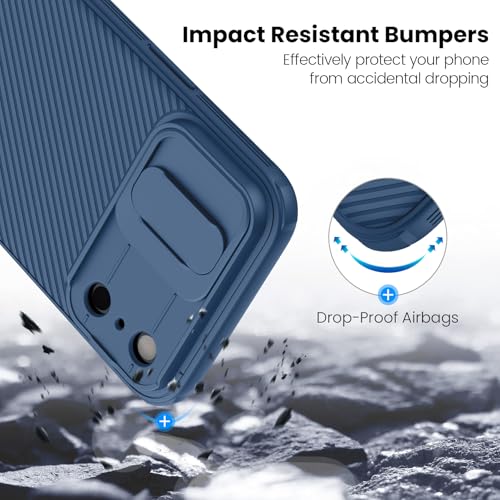 Image of Nillkin for iPhone 17 Pro Max Case with Slide Camera Cover, Thin Slim Fit, Shockproof Protective, Protector Privacy, Phone Case iPhone 17 Pro Max Camera Lens Protector 6.9 inch, Blue