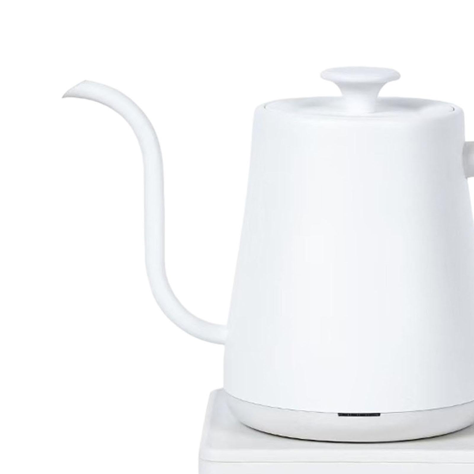 Hervidor como Cafetera Y Tetera para Bebidas de Infusión con Mango Ergonómico Y de Precisión para La Cocina Y La Oficina 08L, Blanco, Individual