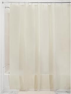 iDesign PEVA Shower Curtain Liner, Plastic Shower Curtain for use Alone or With Fabric Curtain - Sand
