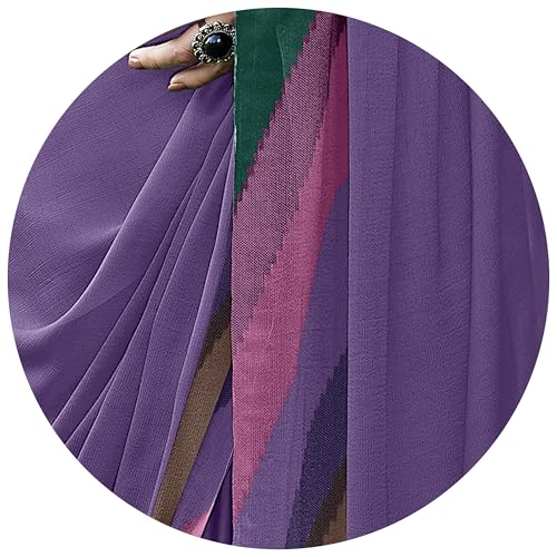 Image of MIRCHI FASHION Women Saree Chiffon Chintz Motif | Breathable Lightweight Border Pallu Printed Sari for Office and Daily Use (Available in 15 designs)