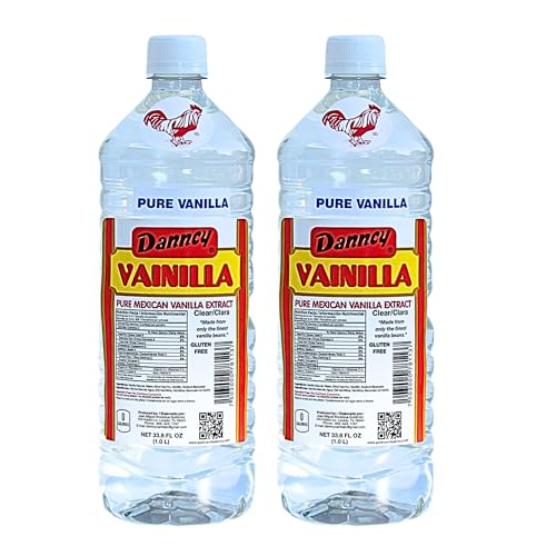 Danncy Vanilla Clear 33.8 fl oz (1L) 2 pack - Authentic Mexican Vanilla Flavor
