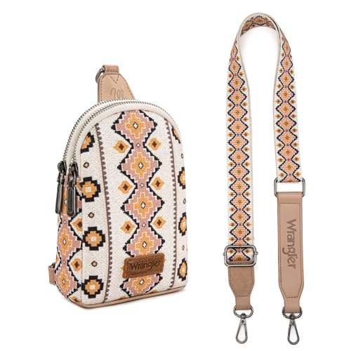 Image of Wrangler Small Sling Bag for Women, Leather Crossbody Bags Cross Body Purse Fanny Packs with Adjustable Strap for Gift