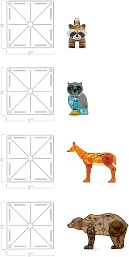 Miniatura 5 de MAGNA-TILES Animales del bosque - Juego de construcción magnética de 25 piezas, la marca original de construcción magnética