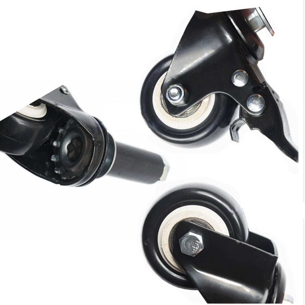 Ruote in poliuretano da 5,1 cm con manicotto in gomma per carrello dorato, capacità di carico 250 kg (2 con freno + 2 senza freno) – Soluzioni per la mobilità pesante