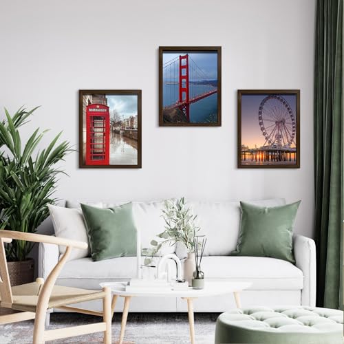 Image of BESCRCL 12x16 Picture Frame Wall Hanging Poster Frames, Brown, 1 Pack