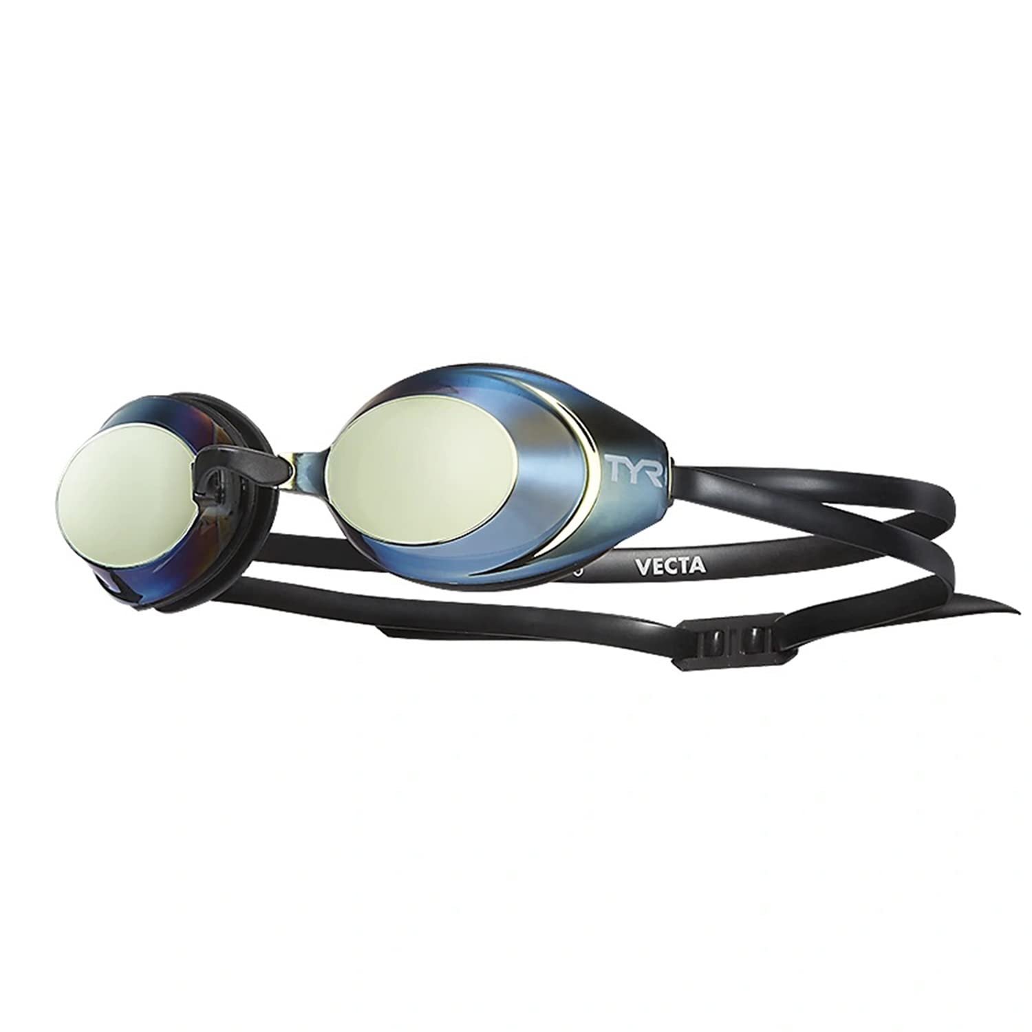 Polycarbonate Vecta Racing Mirrored Adult Fit Swimming Goggles (Gold/Black)