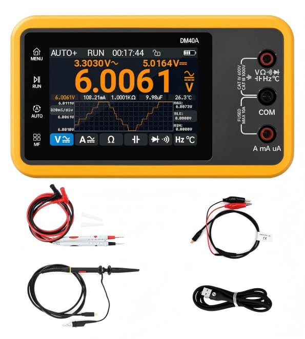 Image of DM40A /B /C Digital Multimeter 59999 Counts, 4.5-Digit Rechargeable 3 in 1 Handheld Oscilloscope Multimeter Signal Generator,50M Sample Rate, Diode Test Automotive Tools (DM40A)
