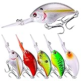 HENGJIA Crankbait Crank Bait Bass Fishing Lures Floating Erratic Action Ellipses Bill Trout Lure for Shallow Water
