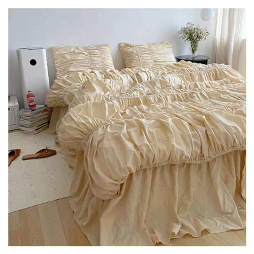 Couette de style princesse avec parure de lit en coton Queen et drap double - 5