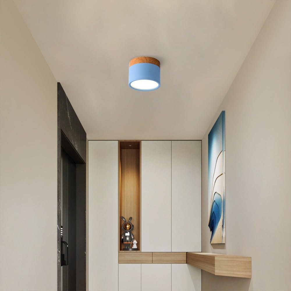Sufitowa oprawa oświetleniowa Macaron Downlight, montaż natynkowy, oświetlenie sufitowe LED w kształcie cylindra do salonu, przedpokoju, kuchni, jadalni, holu, 6000K(Blue)