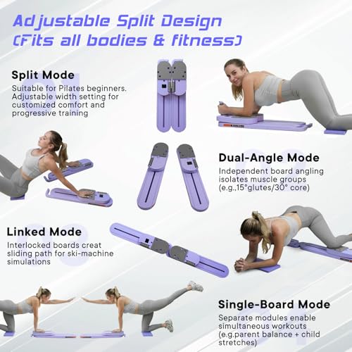 ohkanki Upgraded Split Pilates Board-Pilates Reformer Set 6 in 1 Multifunctional Abdominal Fitness Board の商品画像 4