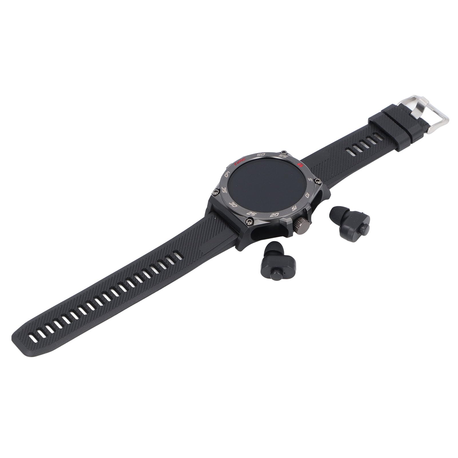 Bezprzewodowy Zegarek Douszny, Inteligentne Słuchawki Douszne NFC 2 w 1 z, Duży Ekran Fitness Smartwatch dla Smartfona z Systemem, Podwójna przyjemność Wizualna i Dźwiękowa w