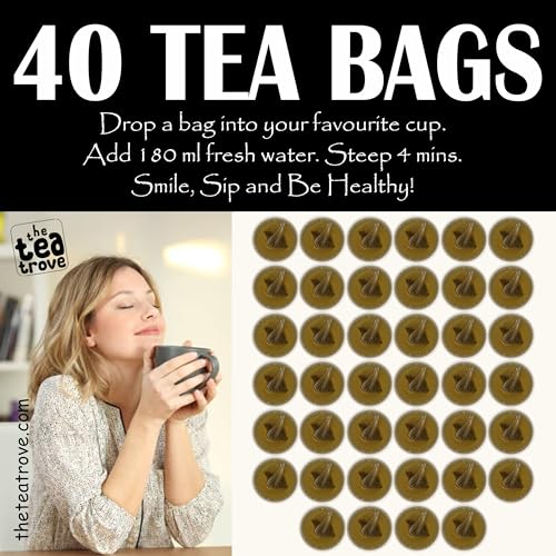Image of The Tea Trove Senna Leaf Tea Bags - 40 Tea Bags - blend of Senna leaves with fennel, licorice root & ginger - Sonamukhi leaves blend | 60 gm, Pack of 1