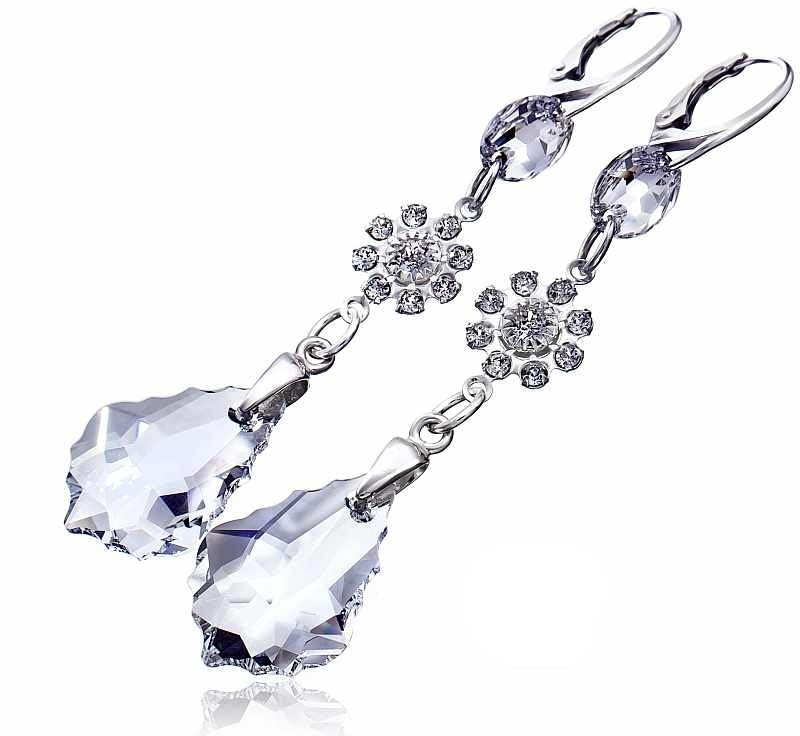 Boucles d'oreilles en argent 925 et cristaux d'origine Certificat Arande