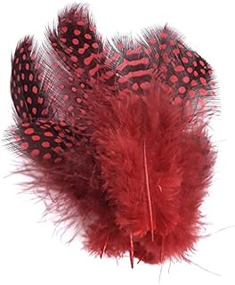 Pack of 10 Quality Dip Dyed Spotty Rooster Feathers  10 Vivid Colours  2-5 Long (5-12cm) (Blue)