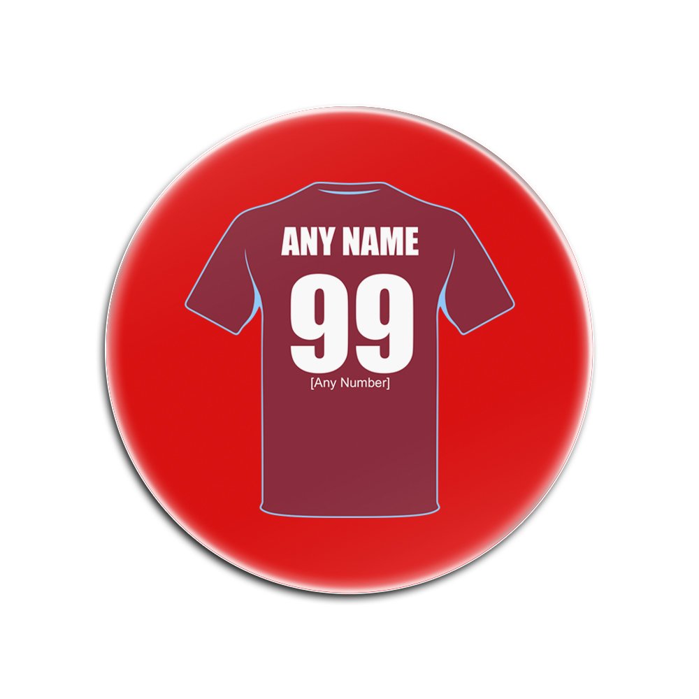 UNIGIFT Personalised Gift - Burnley Glass Round Coasters (Football Club Design Theme, Colour Options) - Any Name/Message on Your Unique Mat Pad - The Clarets
