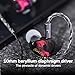 Linsoul Kiwi Ears Cadenza 10mm Beryllium Dynamic Driver IEM 3D Printed with Detachable Interchangeable Plug 0.78 2pin 3.5mm IEM Cable for Musician Audiophile (Red)