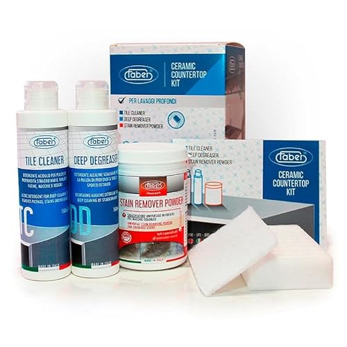 Faber Chimica Ceramic Countertop Kit Per La Pulizia Profonda E Smacchiatura Di Piani In Ceramica E Gres Porcellanato.