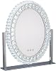 Actress Mirror, Hollywood Light Crystal, Vanity Mirror, Tabletop Mirror, 3 Colors Stepless Dimming, LED Light, Angle Adjustable, Brightness Adjustable, Dresser Table Mirror Table, 360 Degree Rotation