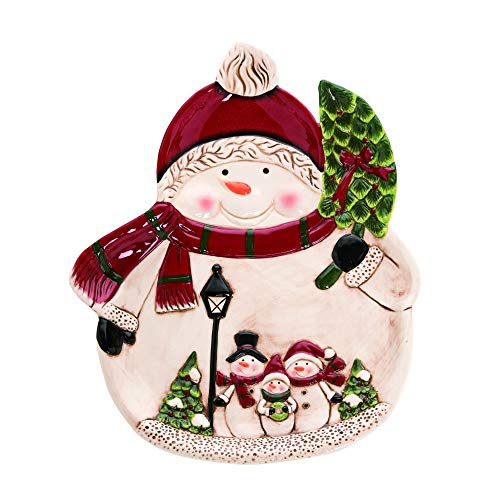 Snowman Shaped Xmas Plate