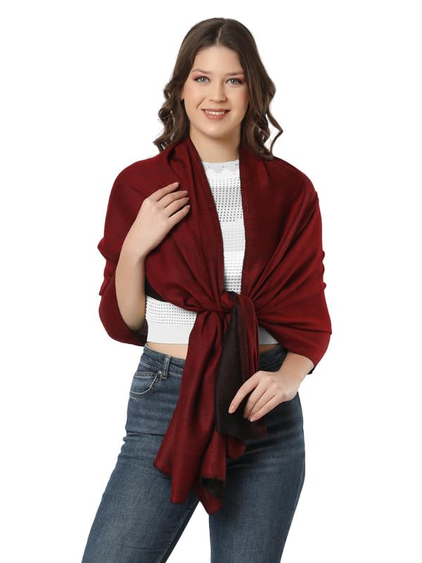Ultra fine Wool Tensil (Pashmina) Super Soft Reversible Stole Shawl Scarf Wrap for Women (Size: 80x28 Inches)