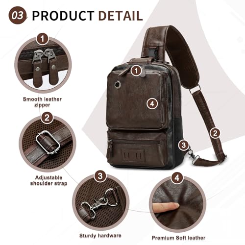 Image of Convertible Sling Bag Crossbody Backpack, Bags with Headphone Jack Shoulder Bag