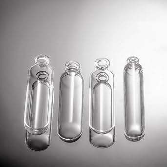 Clear Combustion Quartz Boat Crucible, Various Sizes Options 50mm x 10mm x 5mm with Lid