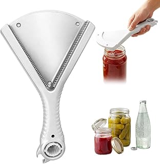 Glasöffner für schwache Hände, Mehrzweck-Flaschenöffner mit ergonomischem Griff, einfaches Öffnen des Deckels, Küchenhelfer für Senioren und geringe Handkraft, Weiß