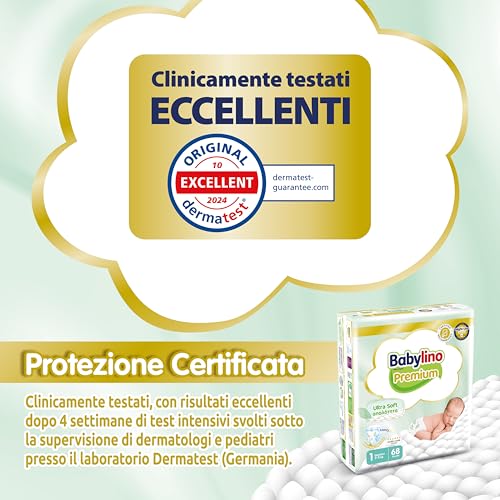 Babylino Premium, Pannolini Neonato Taglia 1 Con Filtrante Ultra Soft, Newborn (2-5Kg), 68 Unità - 7