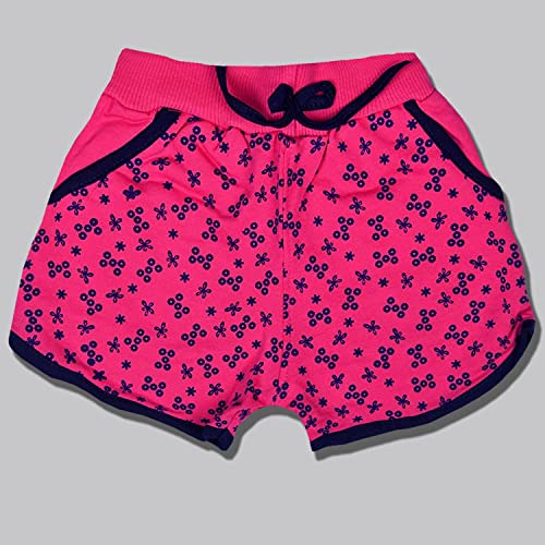 Image of BENAVJI Girl's Regular Fit Printed Cotton Shorts Pack of 3
