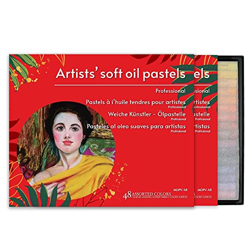Violetto Soft Oil Pastels 48 Colors Set For Professional Artists, Kids, Oil Based Sticks, Non Toxic Pastel, Soft Texture, No Residue, For Classroom Drawing, Painting #TOP4